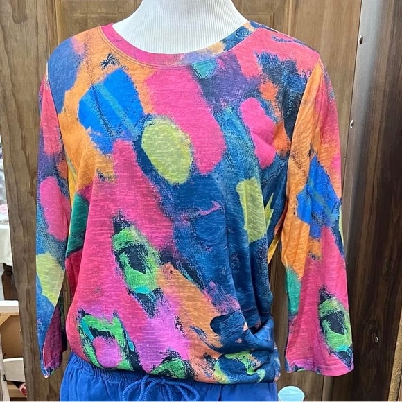 Pink Abstract Colourful Top
